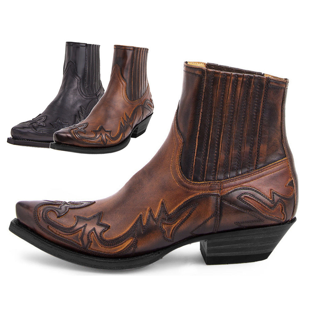 Lucy – Martin Cowboy Boots in Neutral Brushed Color