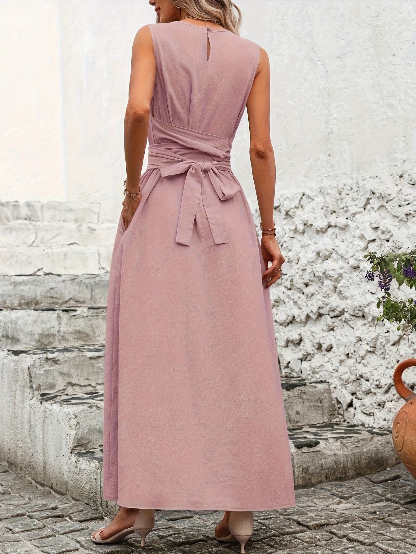 Tuta elegante senza maniche da donna stile casual per estate e uscite