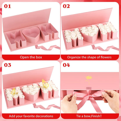 Cofanetto Regalo Fantasia Festa della Mamma Donna – Scatola Espositore Elegante con Scomparti Lettere e Cuore