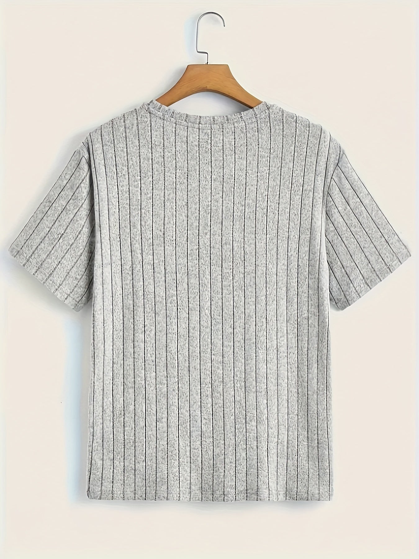 T-shirt à manches courtes pour homme style moderne à rayures texturées – Casual chic et polyvalent