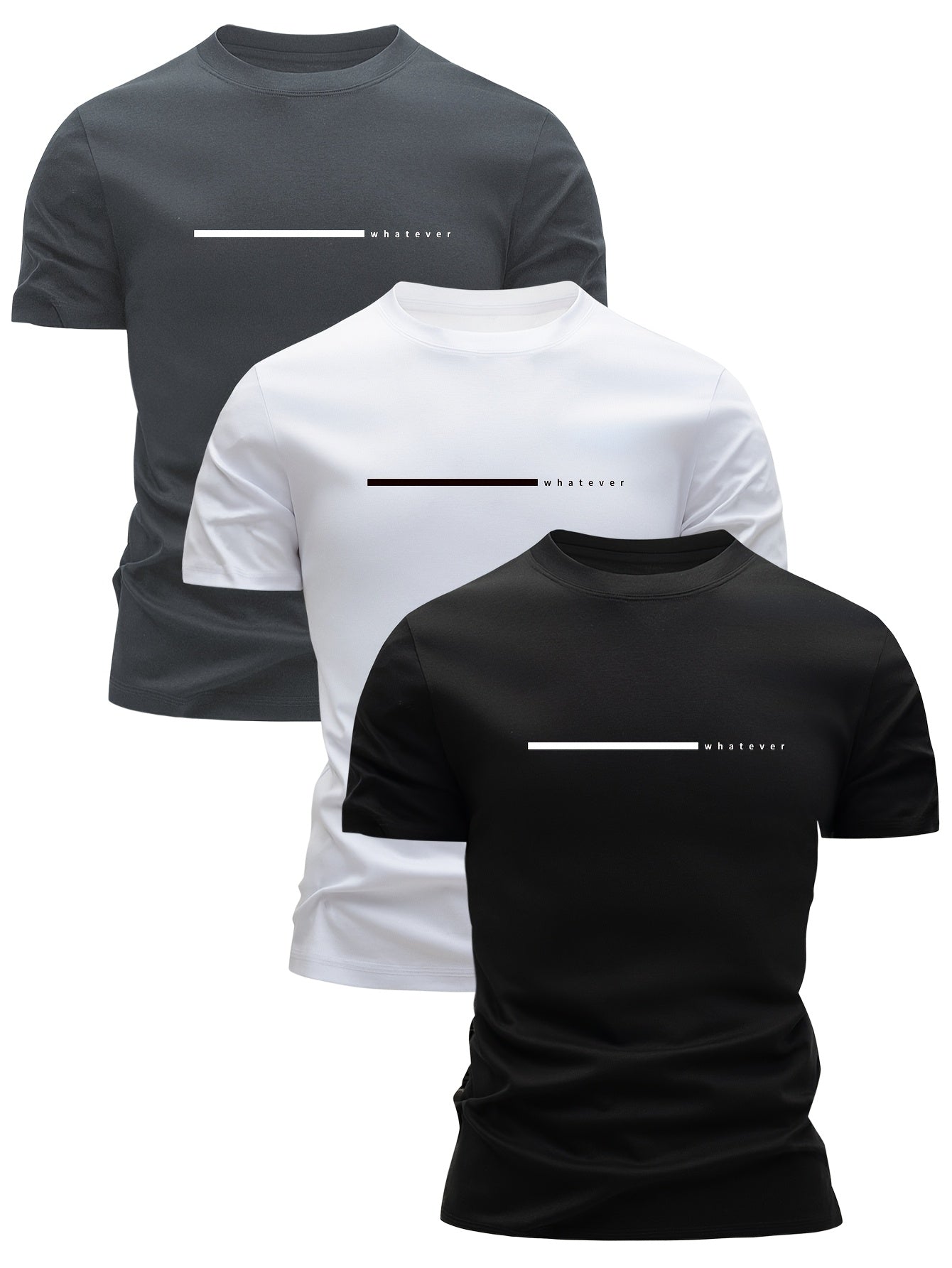T-shirt homme style décontracté « whatever » imprimé moderne pour tous les jours