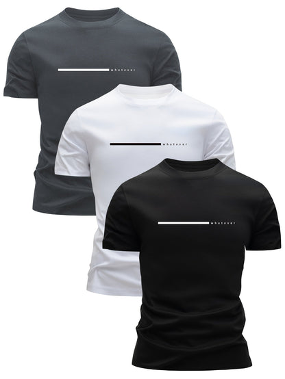 T-shirt homme style décontracté « whatever » imprimé moderne pour tous les jours