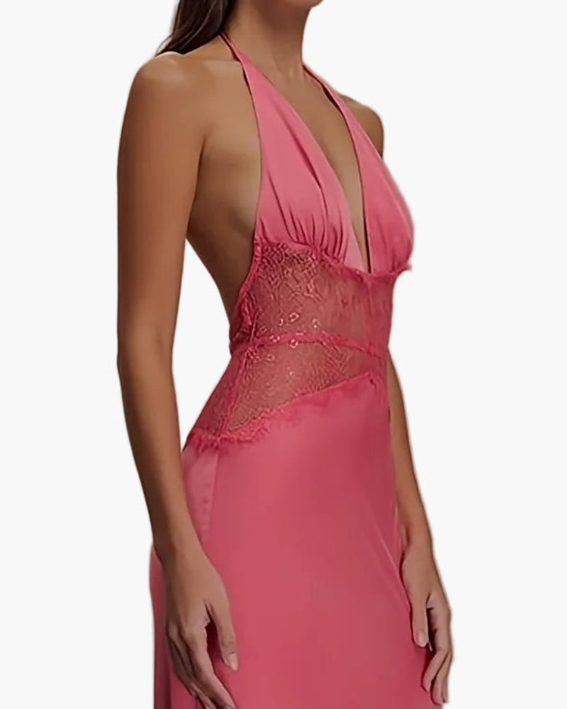 Robe de soirée élégante femme dos nu style glamour pour occasions spéciales