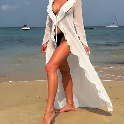 Kimono long style bohème pour femme, élégant pour plage et ville
