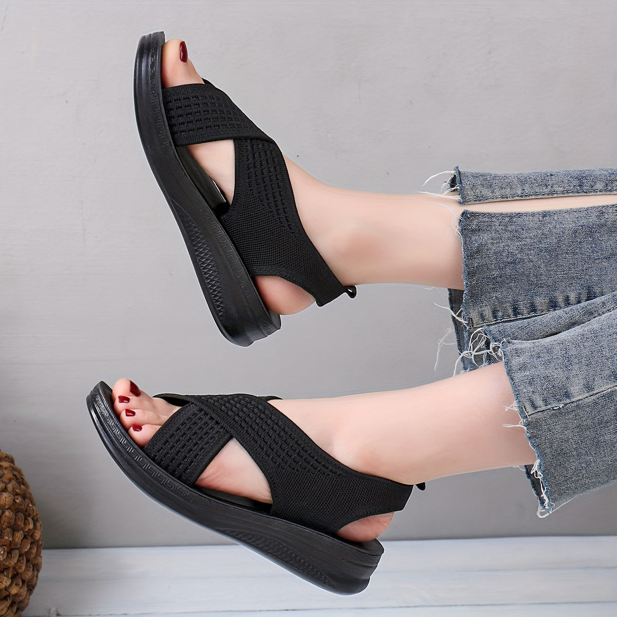 Sandales à bride arrière pour femme, style croisé moderne, confort quotidien