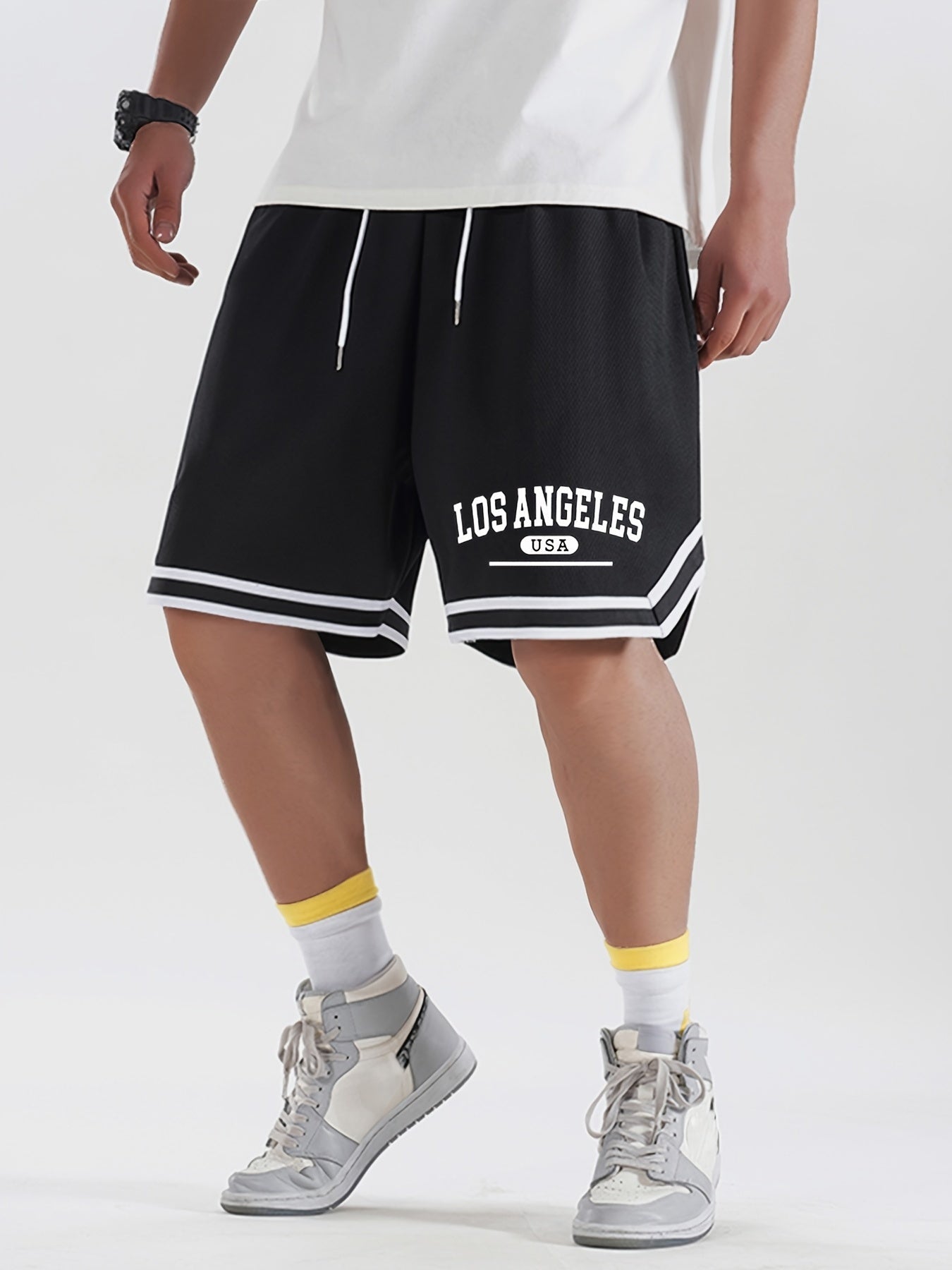 Lässige Herren Basketball-Sportshorts mit Los Angeles Print