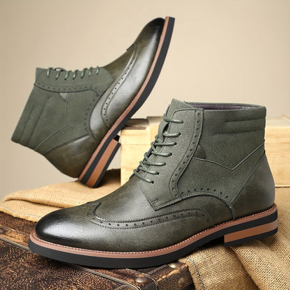 Bottes Chukka homme brogues bicolores à lacets style habillé