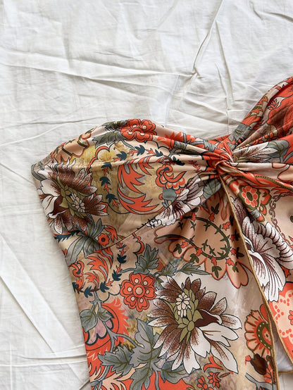 Top bustier floreale stile vintage da donna - ideale per estate e festival