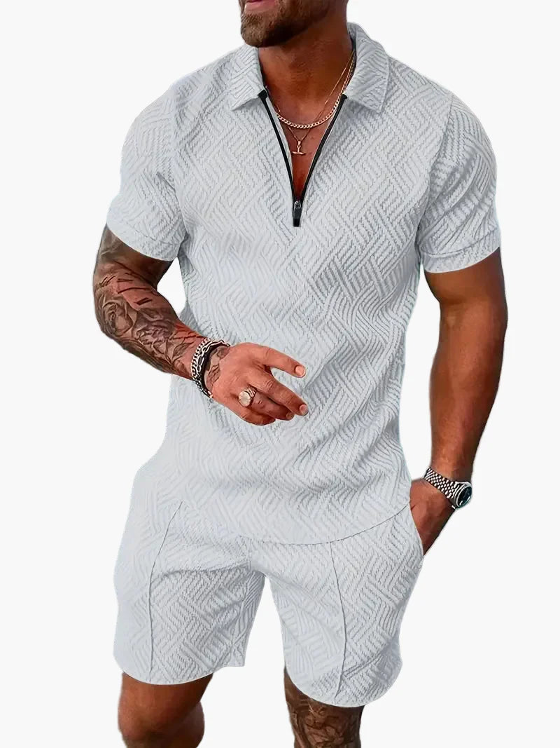 Ensemble polo et short style casual pour homme – Élégance décontractée estivale
