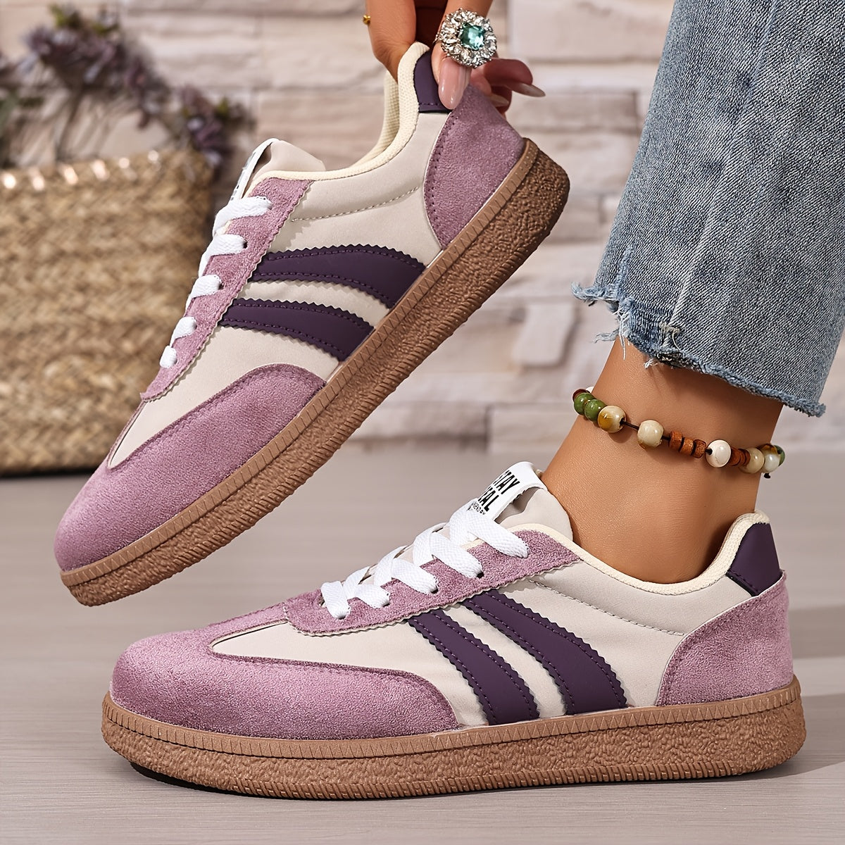 Baskets décontractées pour femme style rétro – Sneakers urbaines tendance