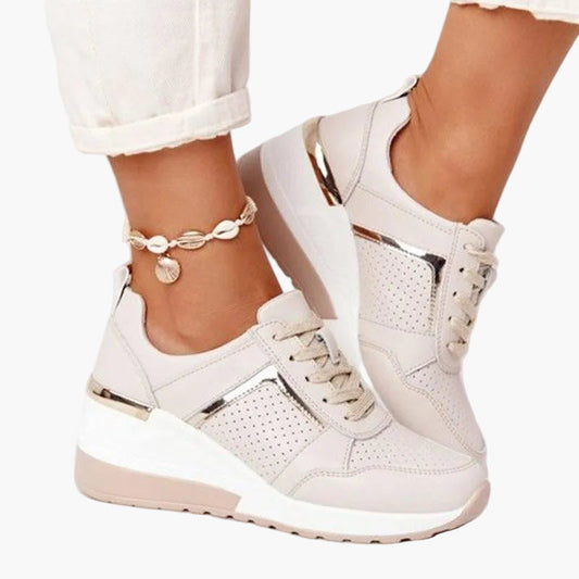 Baskets compensées mode femme à lacets pour look urbain et confort quotidien