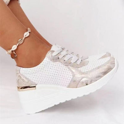 Baskets compensées mode femme à lacets pour look urbain et confort quotidien
