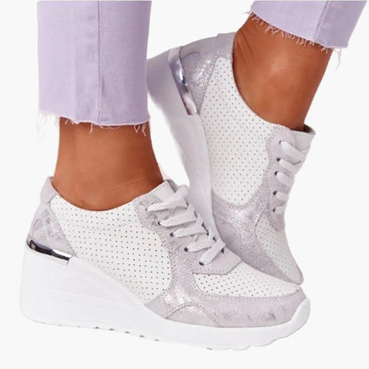 Baskets compensées mode femme à lacets pour look urbain et confort quotidien