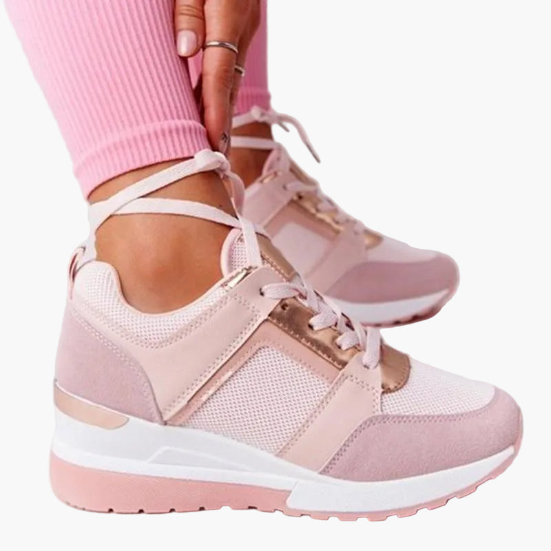 Baskets compensées mode femme à lacets pour look urbain et confort quotidien
