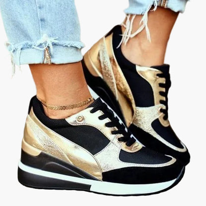 Baskets compensées mode femme à lacets pour look urbain et confort quotidien