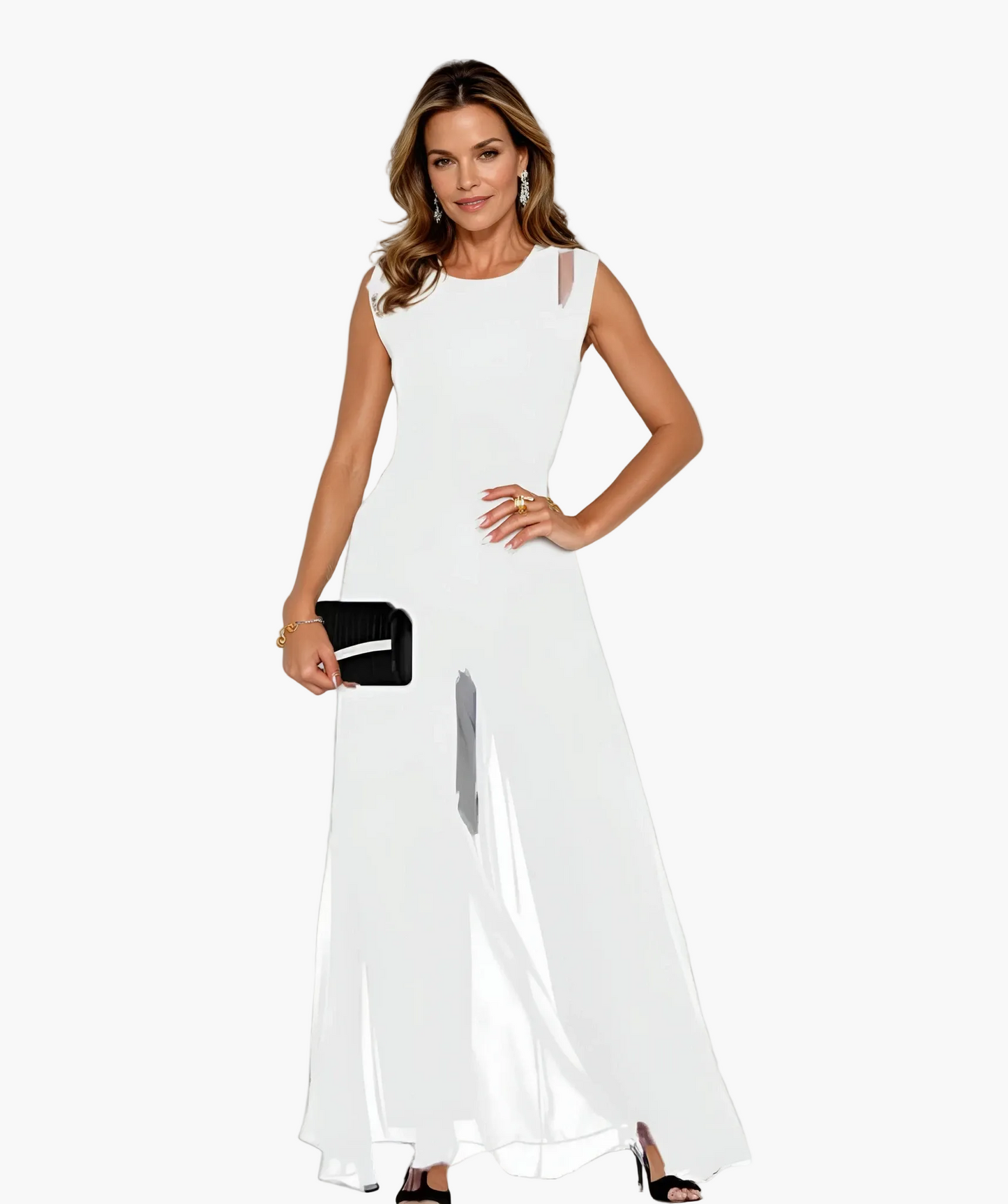 Robe longue élégante pour femme, style soirée moderne et polyvalente