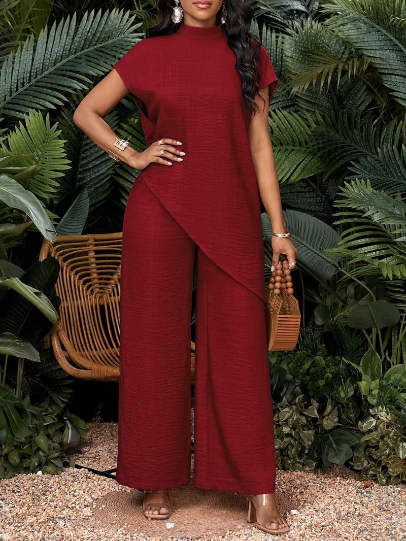 Combinaison Pantalon Asymétrique Élégante Femme Style Décontracté Printemps Été
