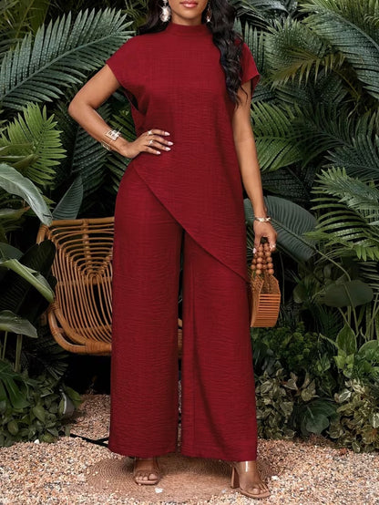 Combinaison Pantalon Asymétrique Élégante Femme Style Décontracté Printemps Été