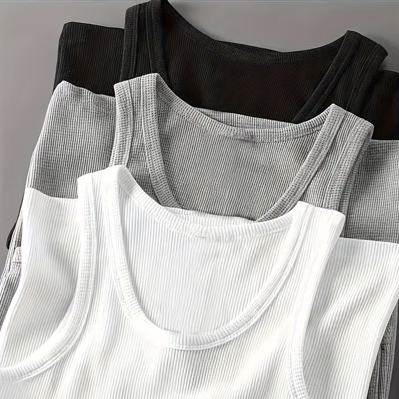 Débardeur côtelé homme style sport pour entraînement et superpositions quotidiennes