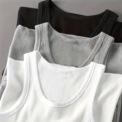 Débardeur côtelé homme style sport pour entraînement et superpositions quotidiennes