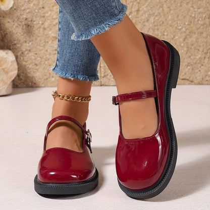 Damskie buty Mary Jane w stylu preppy z paskiem, idealne na co dzień i na czas wolny