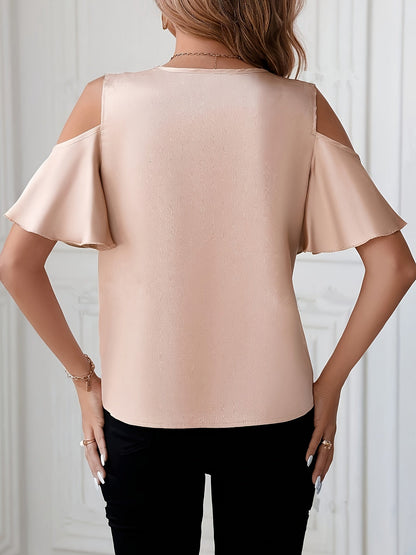 Chique damesblouse met blote schouders en elegante kantdetails