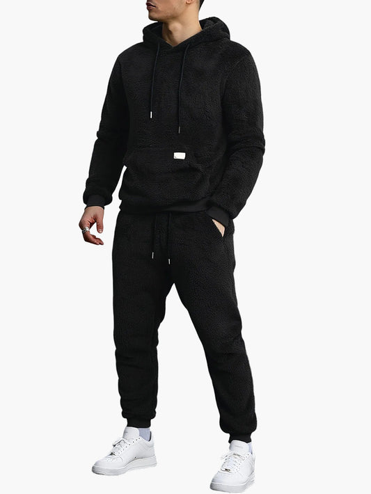 Men's casual hoodie tracksuit set modern style for autumn and winter