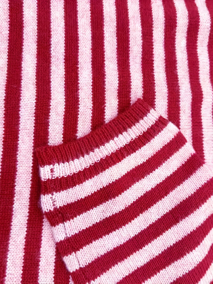 Sweter w paski w eleganckim stylu dla kobiet – jesień/ zima – z okrągłym dekoltem