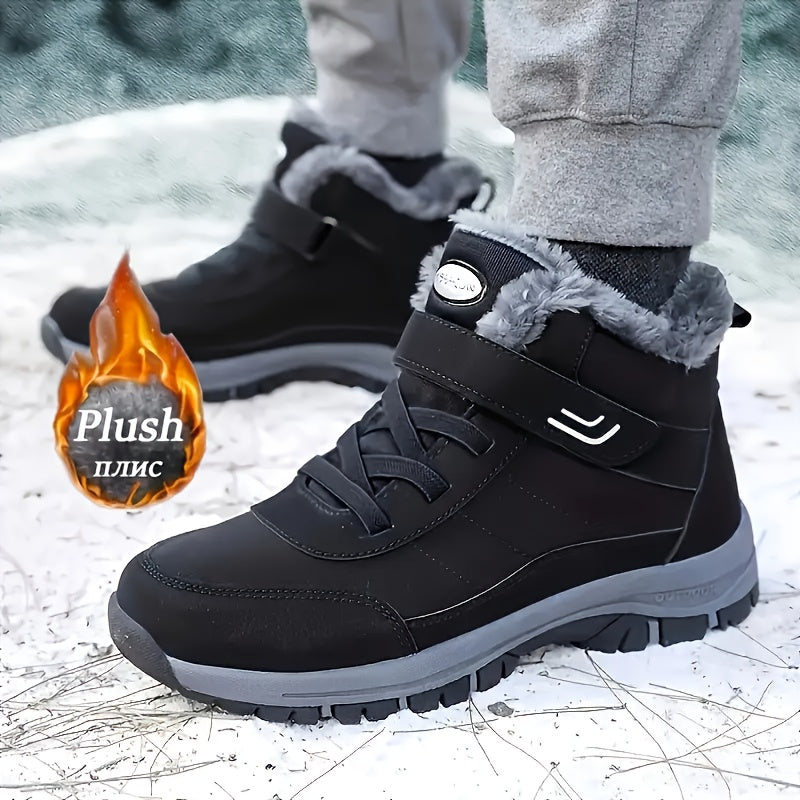 Chaussures montantes fourrées hiver avec semelle antidérapante et fermeture auto-agrippante