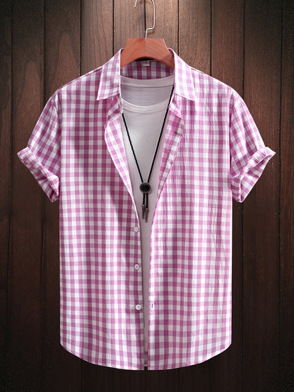 Chemise Décontractée à Carreaux pour Homme Style Urbain Polyvalent