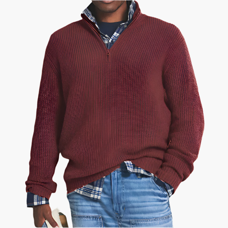 Jersey con cremallera para hombre estilo casual de negocios para otoño e invierno
