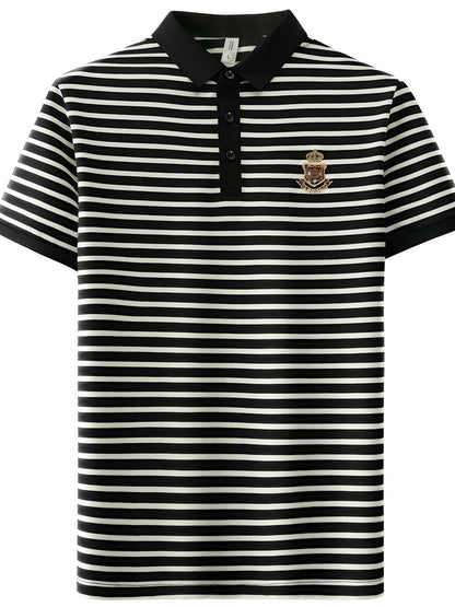 Polo homme élégant à rayures style chic et décontracté