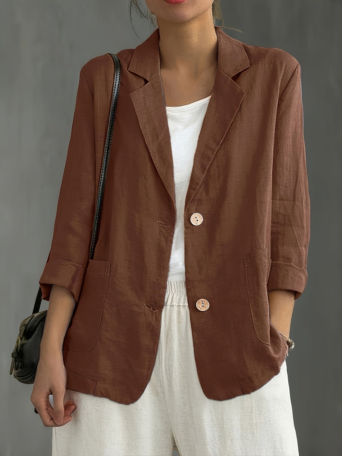 Veste blazer décontractée élégante pour femme à manches longues style urbain