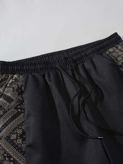 Heren shorts in stedelijke stijl met zijpanelen met grafisch patroon – Ideaal voor streetwear en vrije tijd