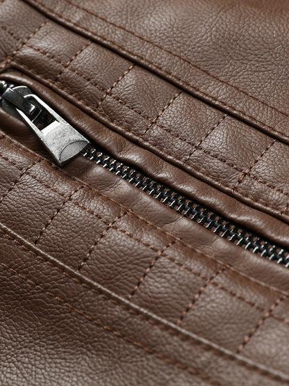 Blouson aviateur homme marron avec capuche amovible et doublure chaude