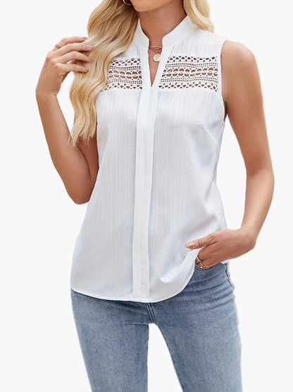 Women's sleeveless blouse with elegant style and lace details – Chic top for casual or dressy occasions