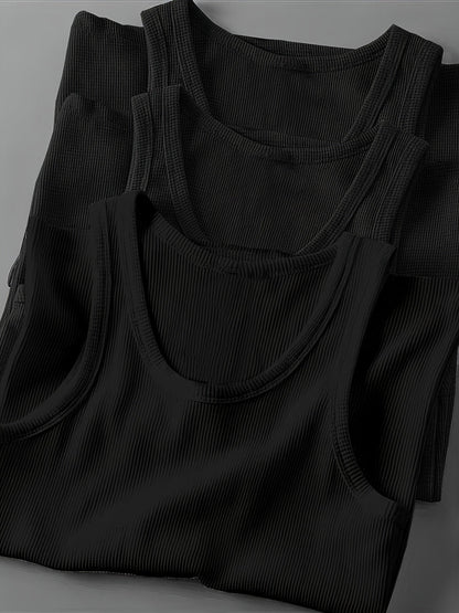 Débardeur côtelé homme style sport pour entraînement et superpositions quotidiennes