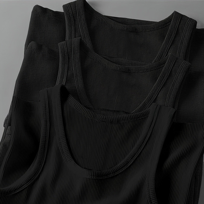 Débardeur côtelé homme style sport pour entraînement et superpositions quotidiennes