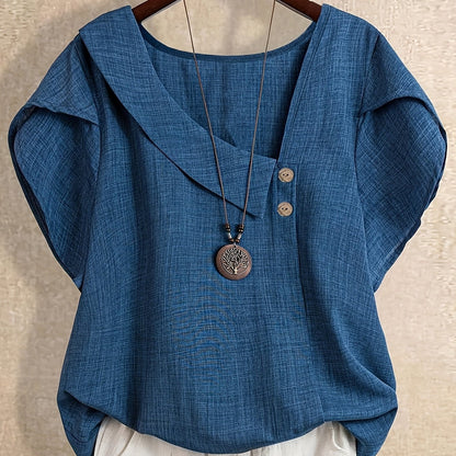 Blouse Tunique Femme Style Asymétrique Décontracté Élégant