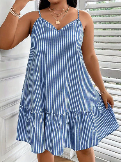 Casual striped women's dress, loose style, perfect for summer and relaxed outings