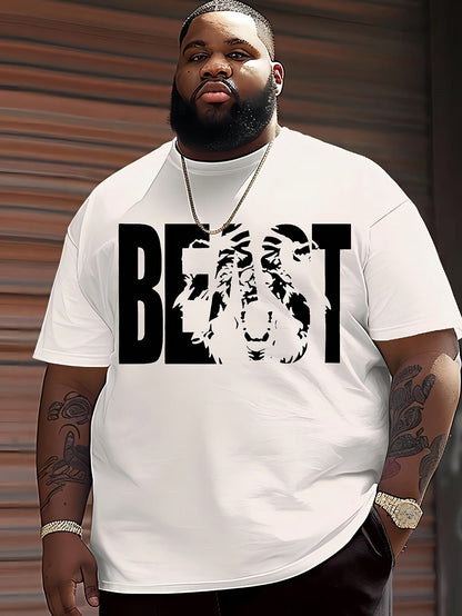 T-shirt grande taille homme style urbain imprimé BEAST – Mode streetwear décontractée