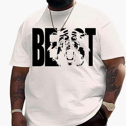 T-shirt grande taille homme style urbain imprimé BEAST – Mode streetwear décontractée