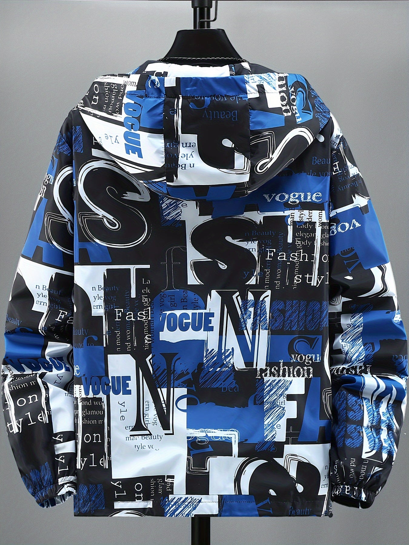 Blouson à Capuche Imprimé Graffiti Homme - Rouge, Noir et Blanc