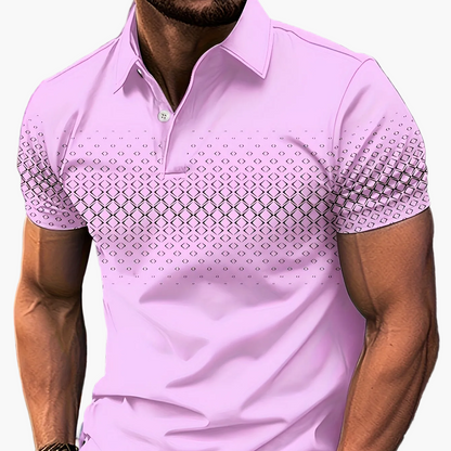 Polo Uomo Moda Casual con Motivo Geometrico per l'Estate