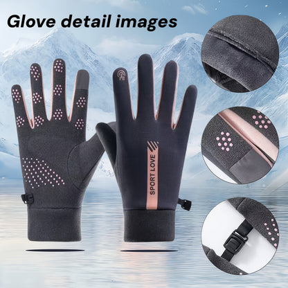 Gants chauds tactiles noirs et gris pour l'hiver, coupe-vent