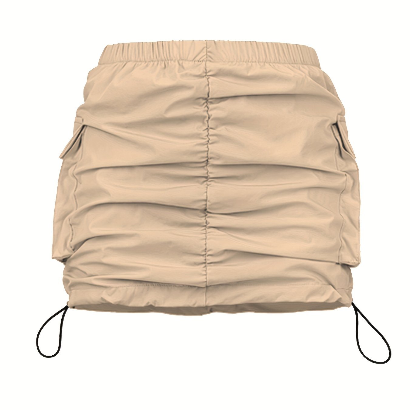 Jupe Mini Cargo Femme Style Urbain avec Fronces et Poches Utilitaires