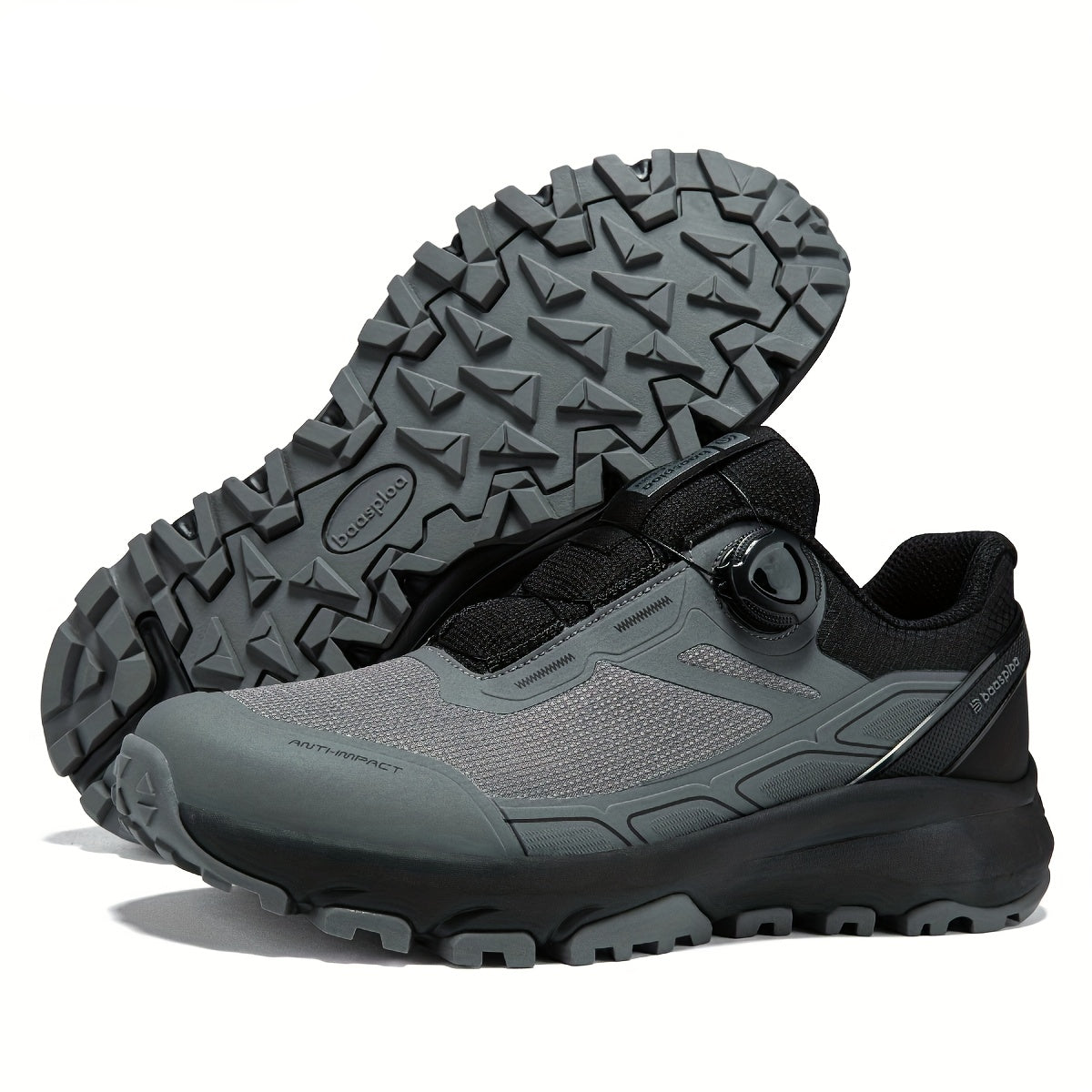 Chaussures de Randonnée Mixtes Noires avec Système de Laçage Rapide et Semelle Crantée