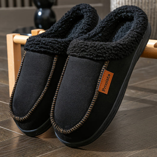 Chausson d'intérieur chaud doublé fourrure synthétique pour homme, semelle antidérapante
