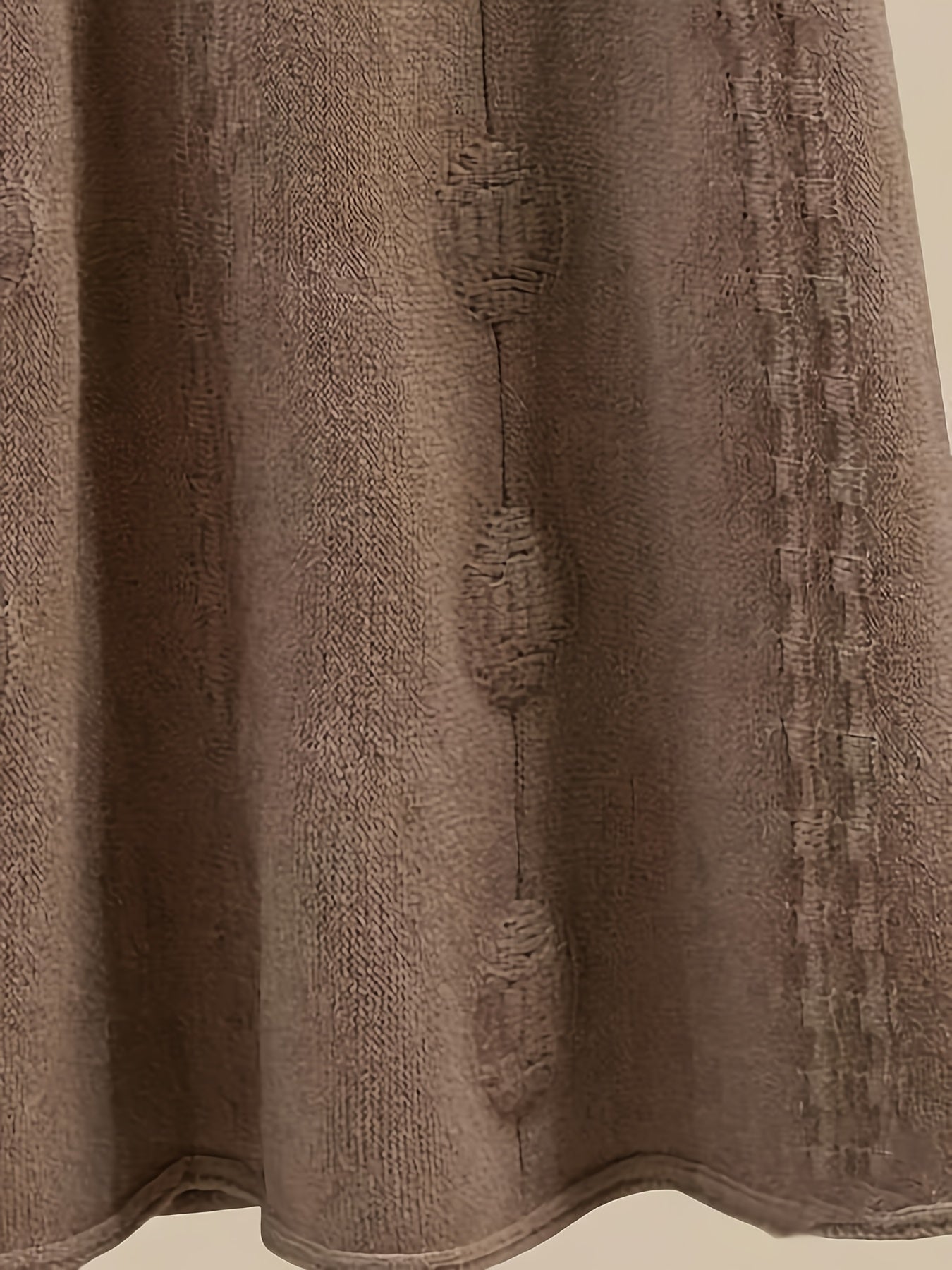 Ensemble Jupe Longue Tricotée et Pull Col Roulé Femme Bicolore Marron Crème Motif Torsadé