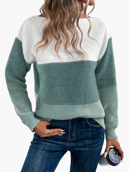 Elegant damepullover i afslappet stil med lange ærmer til efterår/vinter